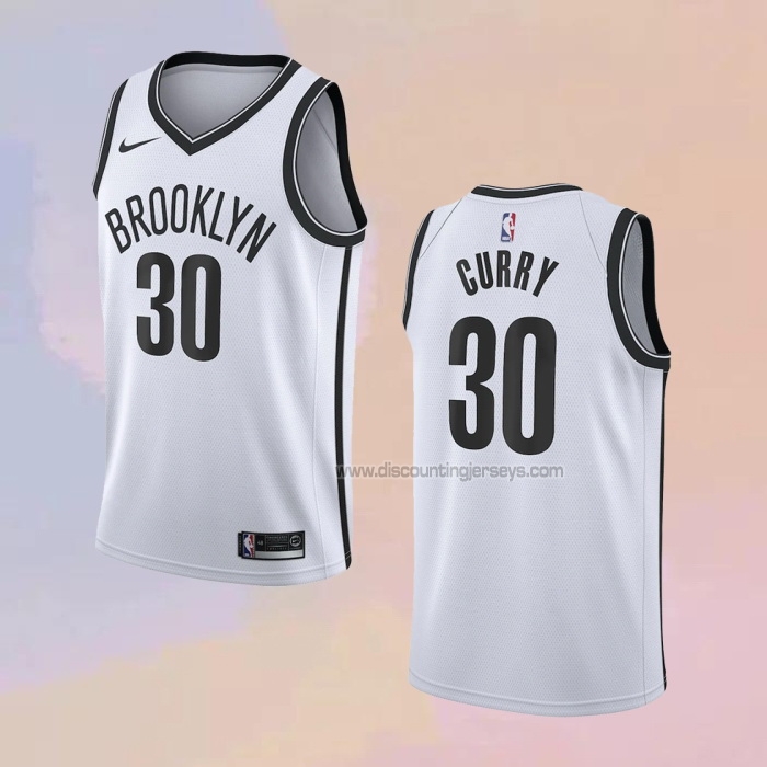 Men's Brooklyn Nets Seth Curry NO 30 Association 2020 White Jersey
